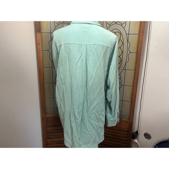 Soft Surroundings Teal Tencel Button Down Tunic Oval Buttons Style 10320 Size L - Picture 4 of 13